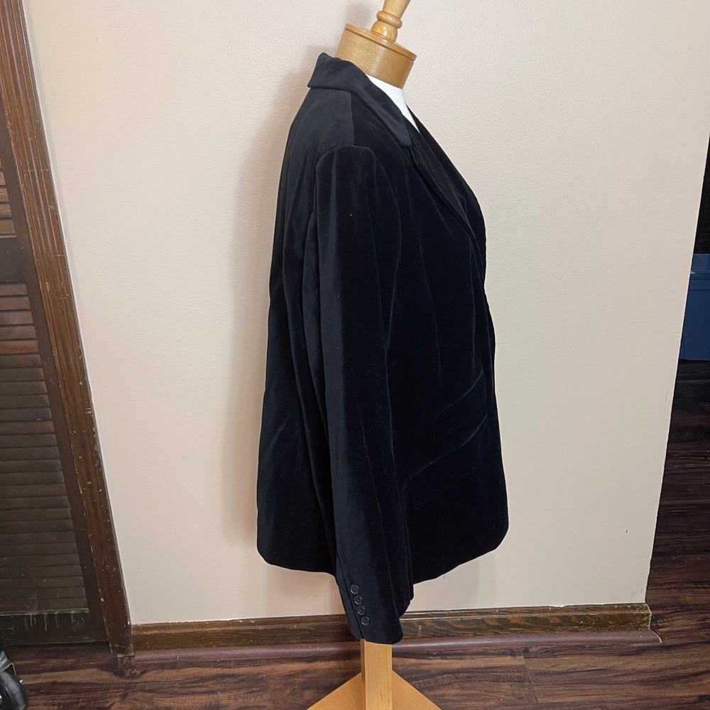 NEW Lauren Ralph Lauren Black Velvet Blazer Jacket Size 18W Button Front Classic - Picture 4 of 11